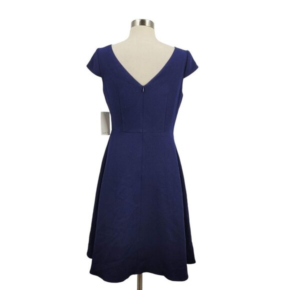 Harper Rose Asymmetrical Hem Fit and Flare Dress Navy Size 6 NWT $148 - Picture 4 of 10